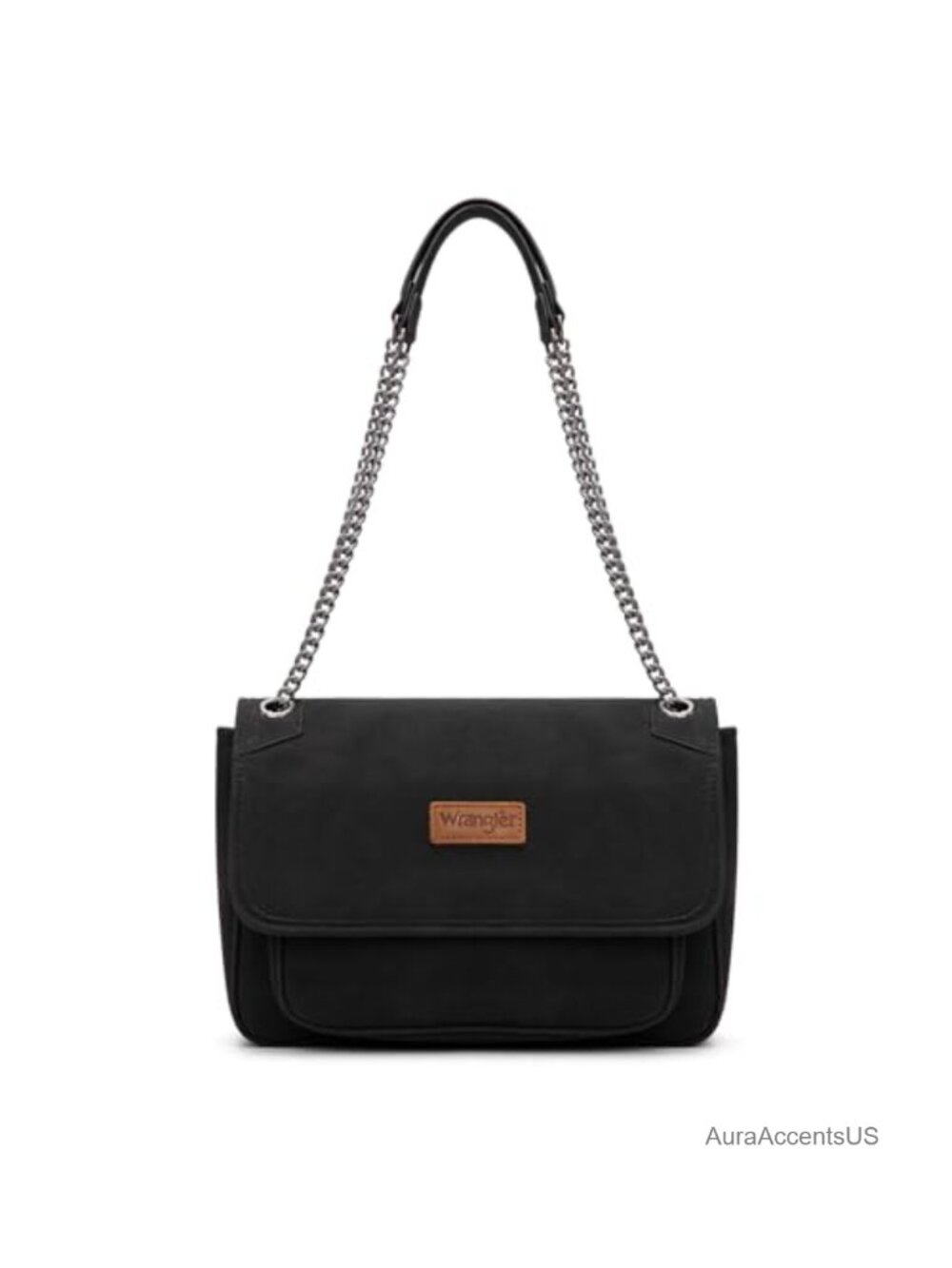 Faux Suede Flap Shoulder Bag Convertible Crossbody Chain Purse